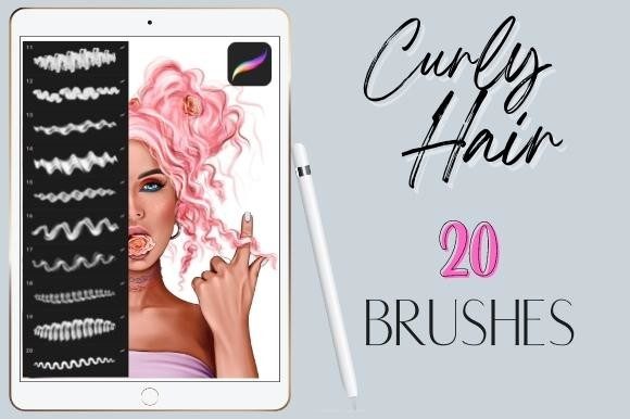 Download Procreate Curly Wavy Hair Brushes Set - Hair Collection