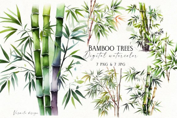 Download Watercolor Bamboo Trees - Bamboo Collection