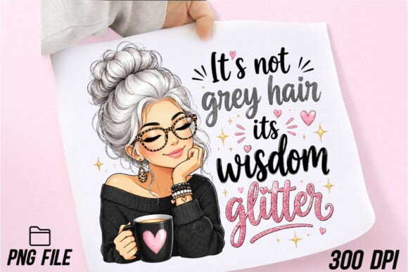 Download Grey Hair Wisdom Glitter Woman Halftoned - Hair Collection
