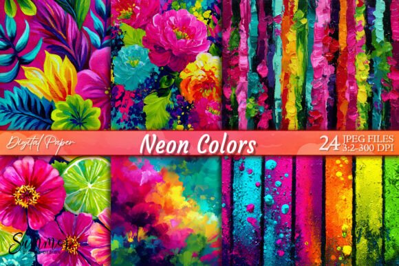 Download Neon Colors Bright Abstract Paint Paper - Premium Resources