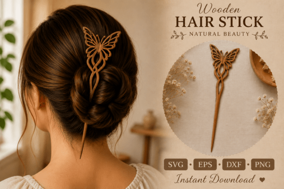 Download Wooden Hair Sticks Laser Cut SVG - Hair Collection