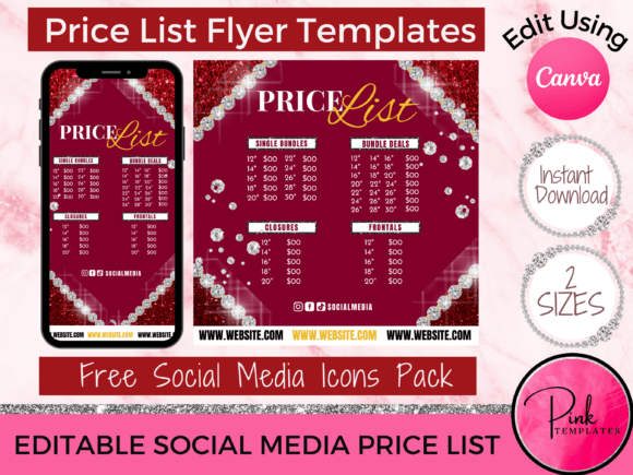 Download Beauty Hair Price List Flyer - Hair Collection