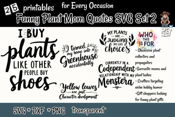 Download Funny Plant Mom Quotes SVG Set 2 - Plant Collection