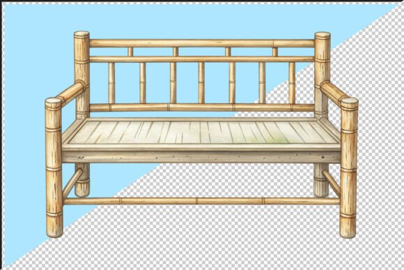 Download Rustic Bamboo Bench PNG - Bamboo Collection